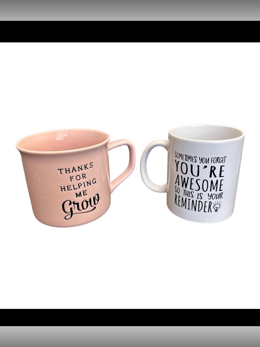 2 Coffee Mugs Pink Corinne Haig Eccolo White Unbranded Motivational Inscription